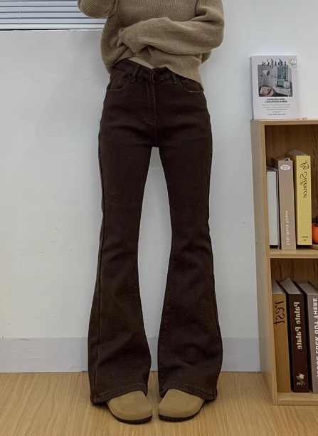 Утепленные джинсы-клеш