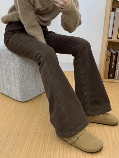 Утепленные джинсы-клеш