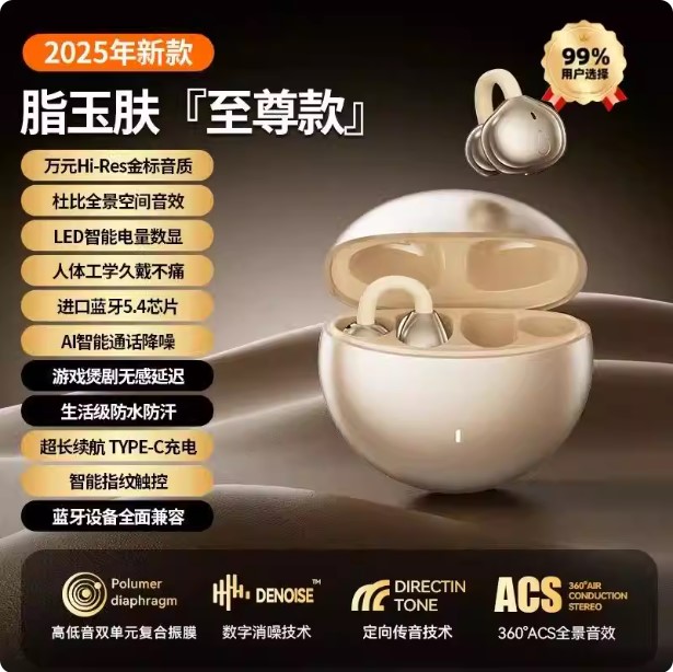 Высококачественные немецкие беспроводные Bluetooth-наушники с костной проводимостью, предназначенные для занятий спортом, с ультрадлительным временем автономной работы, не внутриканальные, с зажимом для крепления на ухо.