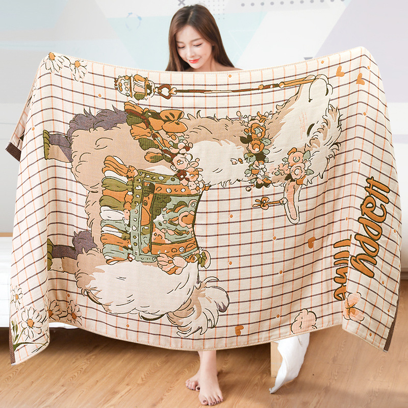 Марлевое банное полотенце из чистого хлопка, новое домашнее утолщенное, мягкое, водопоглощающее и нелиняющее банное полотенце с рисунком «Четыре сезона», для взрослых и детей