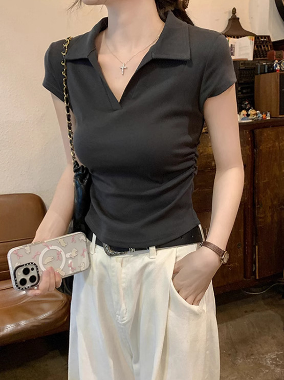 Футболка укороченная поло