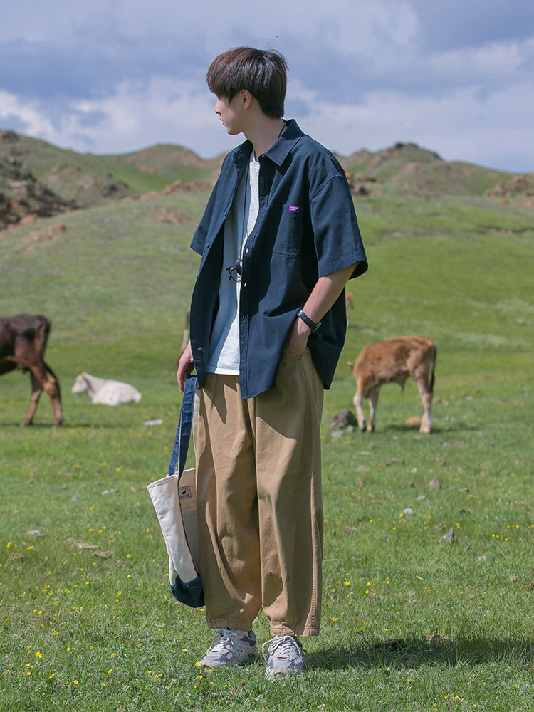 Рубашка с короткими рукавами хлопок