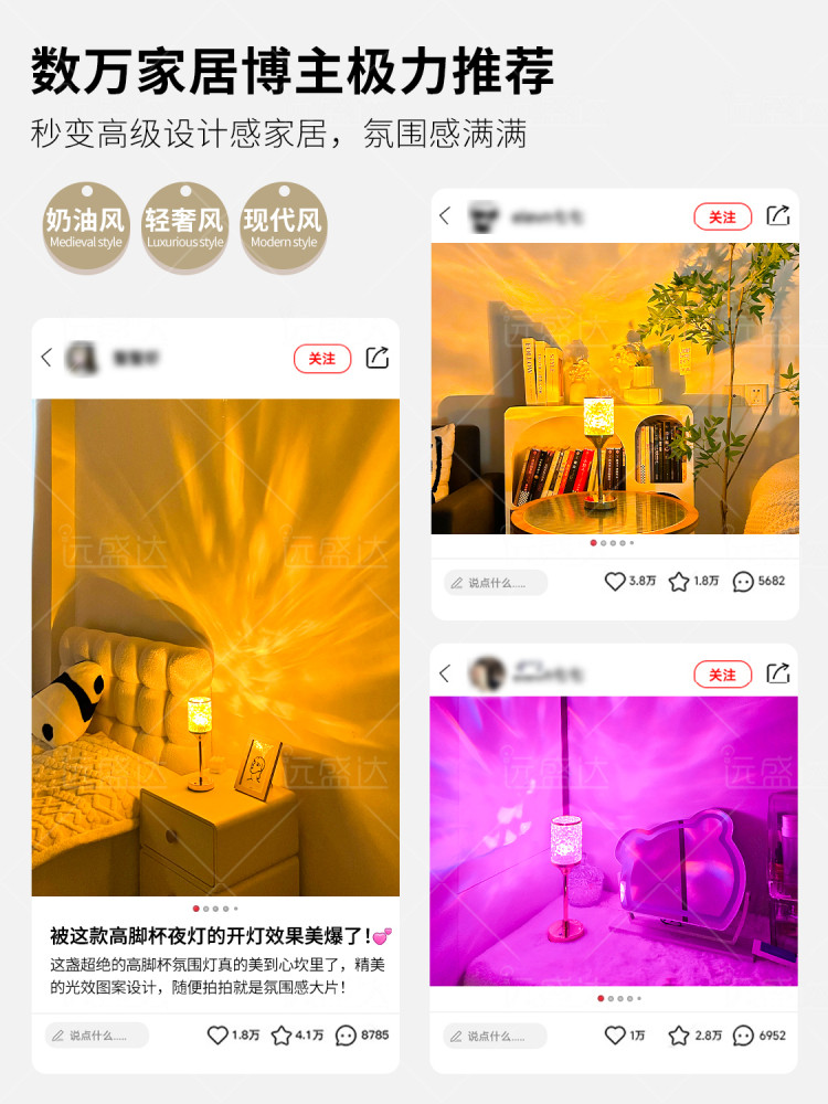 Атмосферная настольная лампа «Водная рябь»