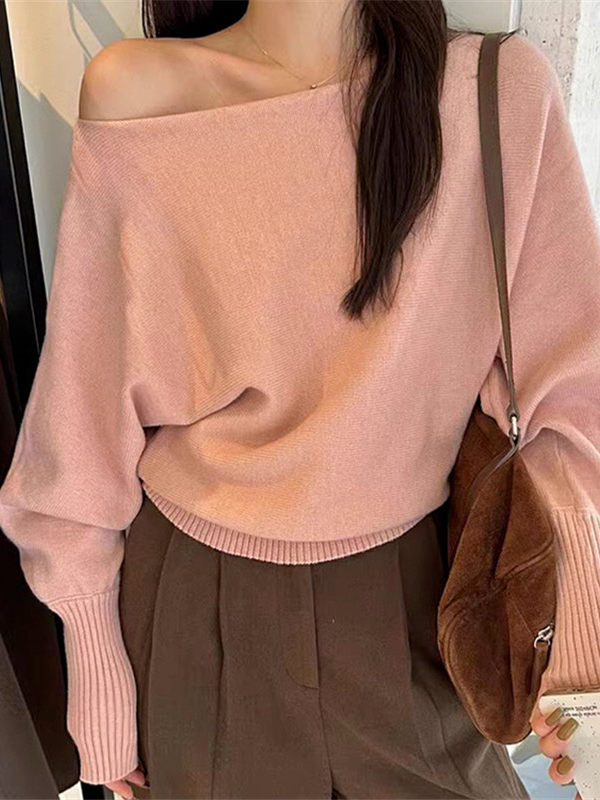 Свитер с открытыми плечами