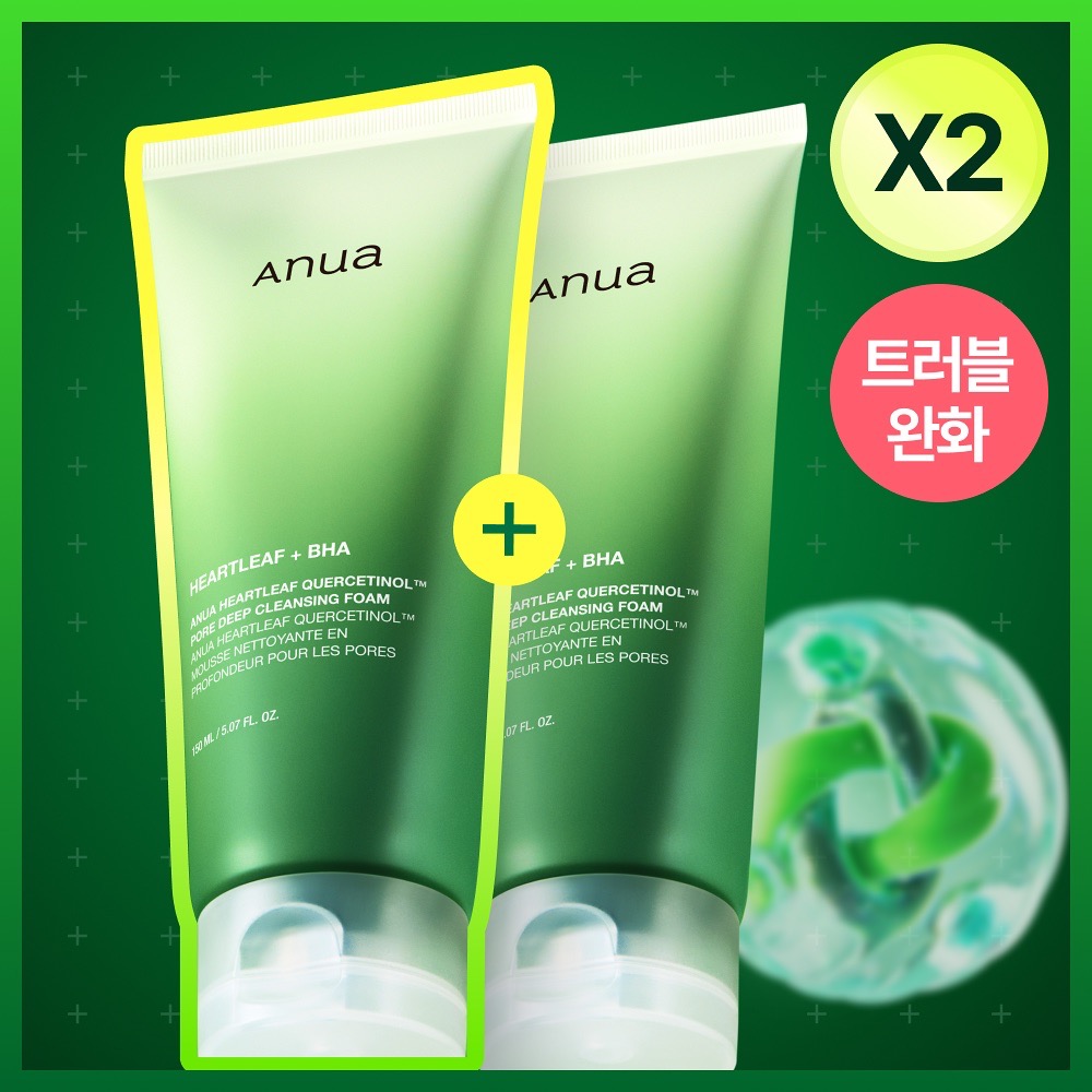 Набор из двух пенок умывалок Anua Heartleaf Querce